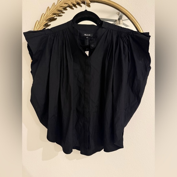 Madewell Poplin Shirred Button-Up Shirt NWT - Picture 7 of 12